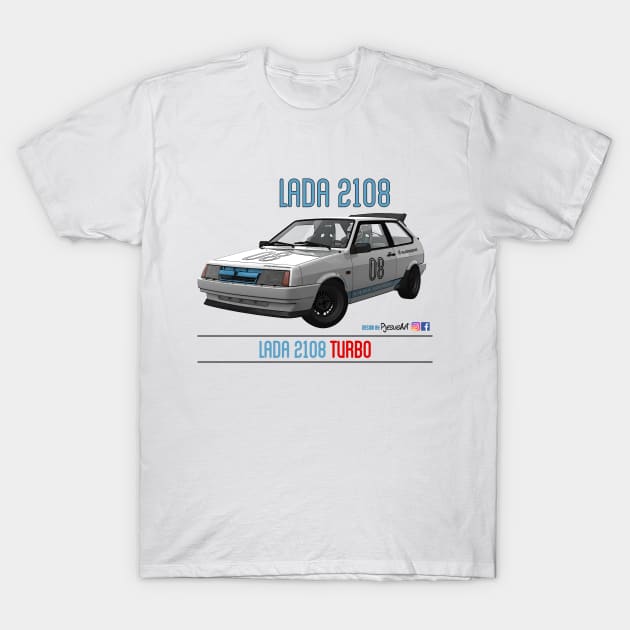 Lada 2108 Turbo White 08 T-Shirt by PjesusArt